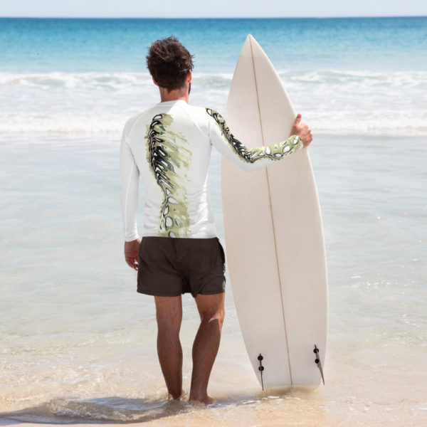 faded braids men's rash guard