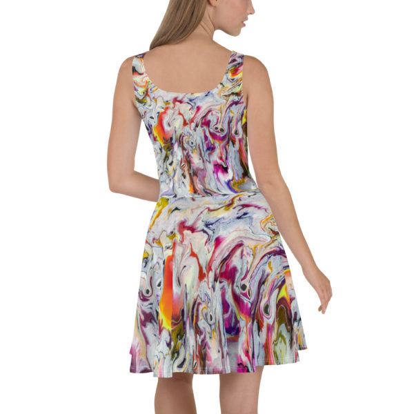 all over psychedelic print skater dress