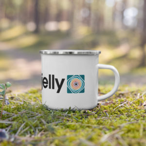jelly logo enamel mug white