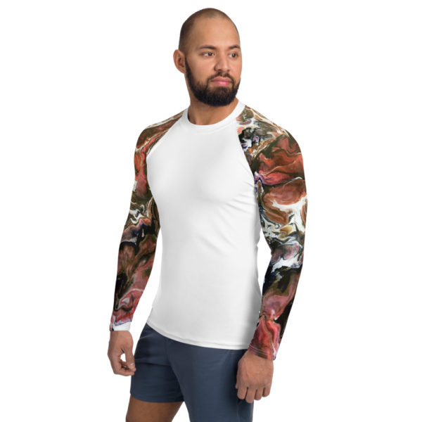 jupiter sleeves men's rash guard with jelly logo on back