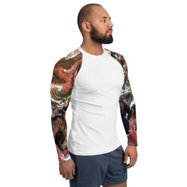 jupiter sleeves men's rash guard with jelly logo on back