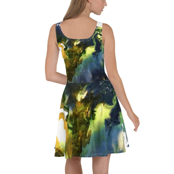 greener print skater dress