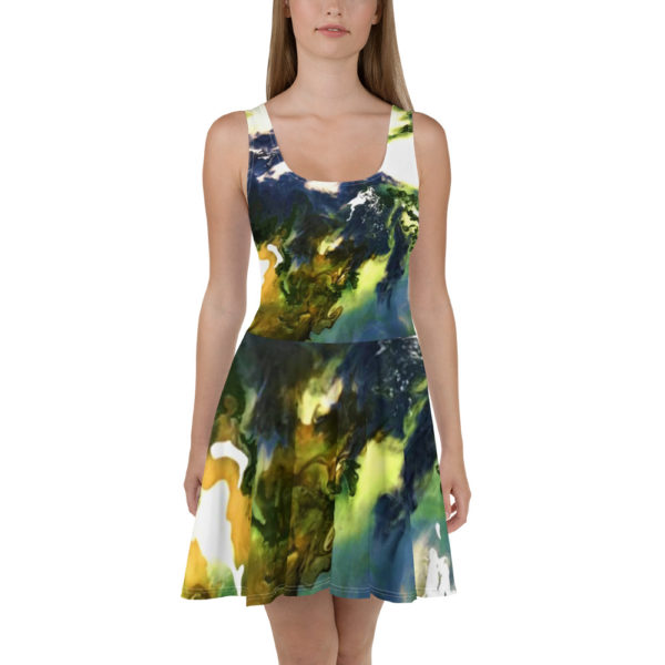 greener print skater dress