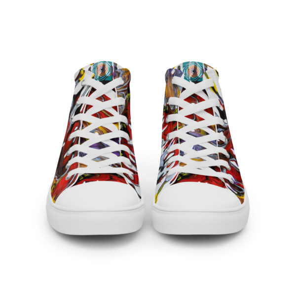 horizontal flames men's high top canvas shoes