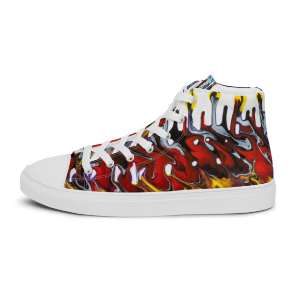 horizontal flames men's high top canvas shoes